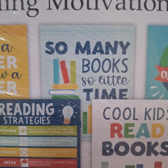 Reading Motivational Posters Kids Teachers Classroom Library Home School - Picture 5 of 9